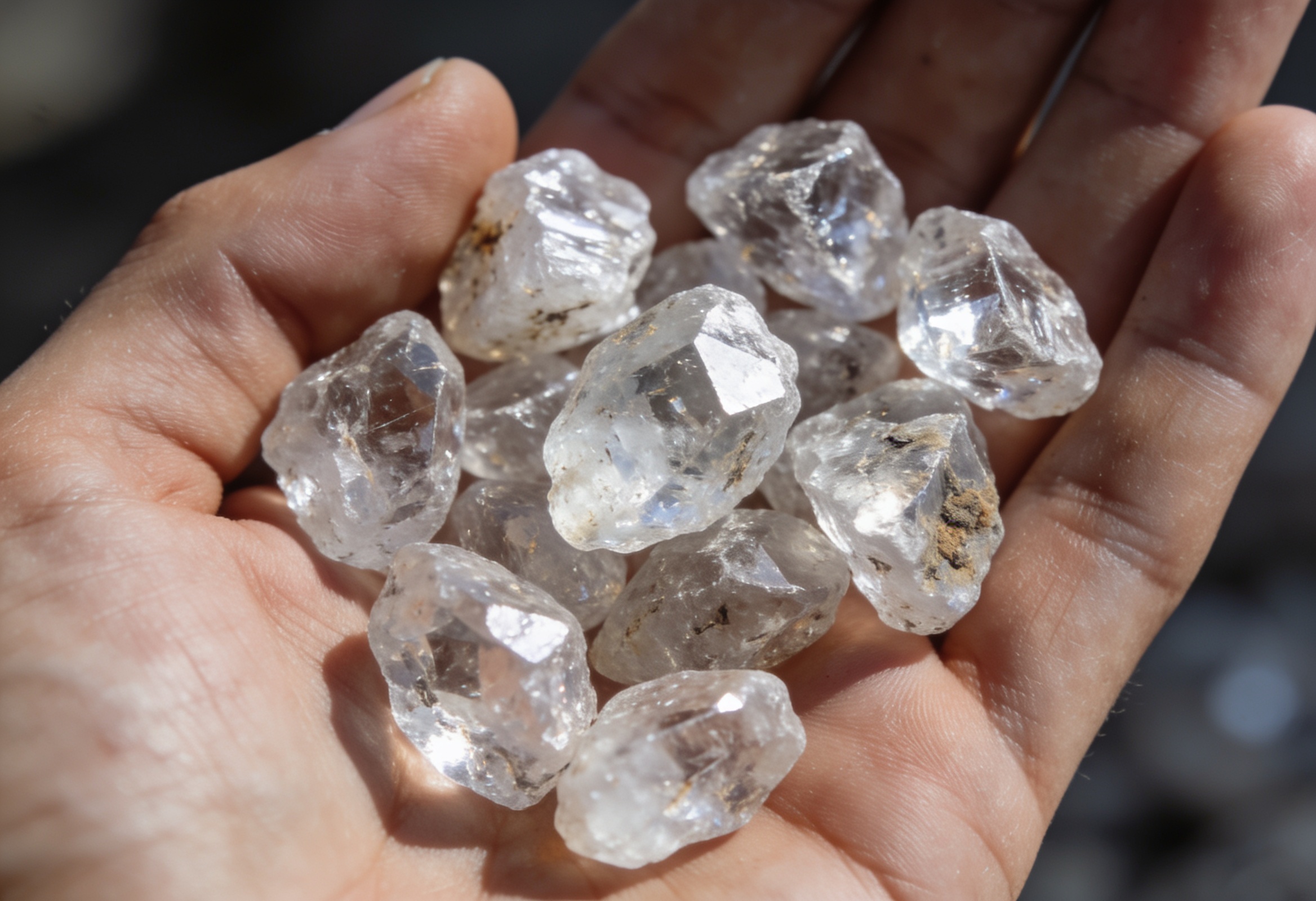 Blood Diamonds & Conflict Diamonds Explained 1 Rough uncut diamond crystals held in a palm