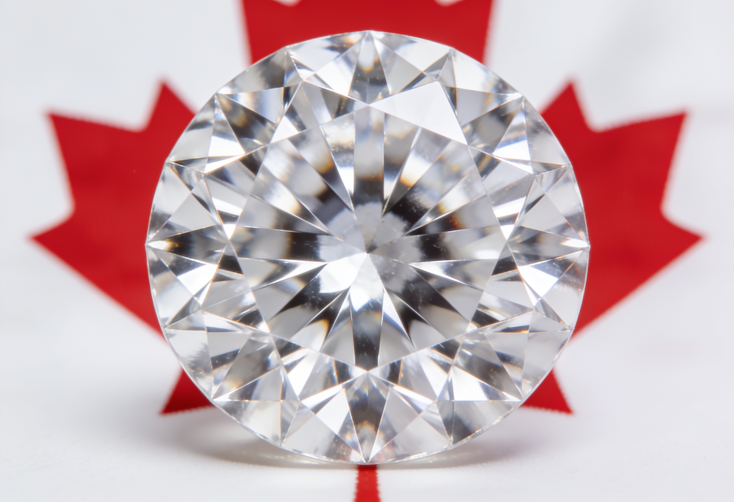 Lab grown diamond on a cool toned Canadian background