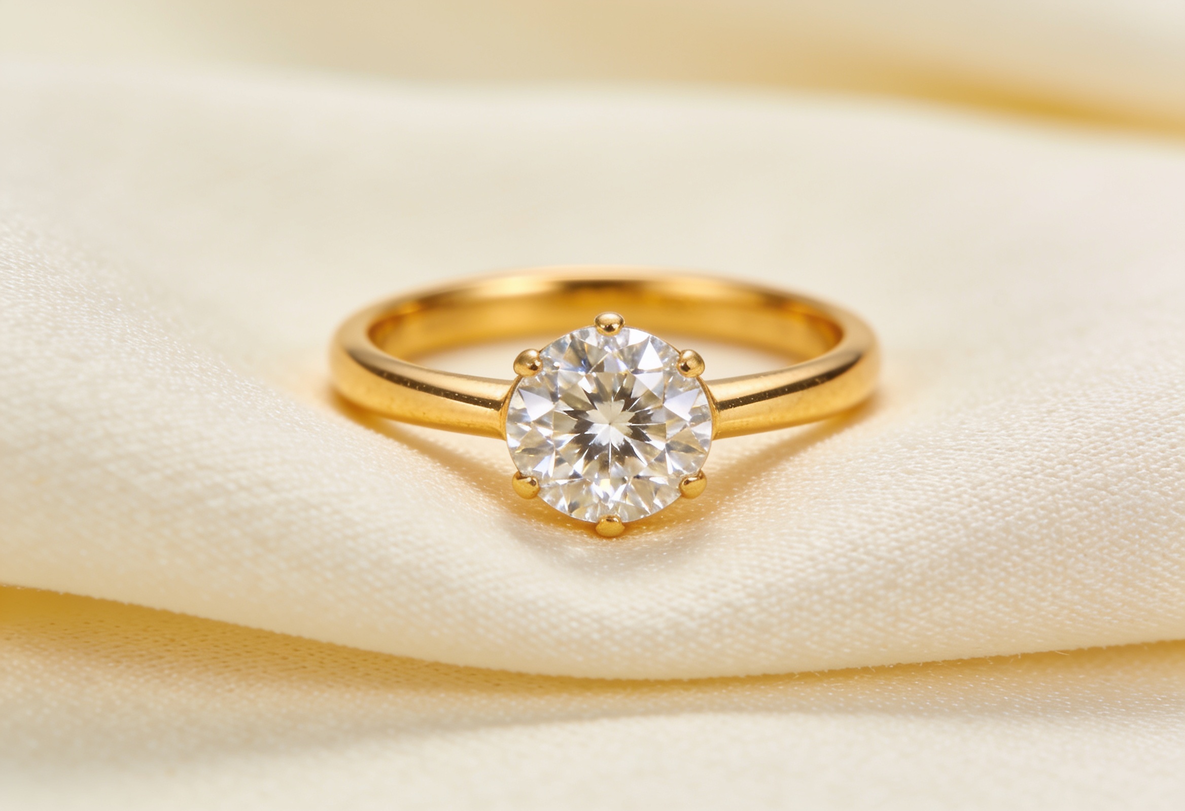 Diamond Colour Scale: D to Z Grades & Best Value 2 Round brilliant diamond solitaire in warm yellow gold