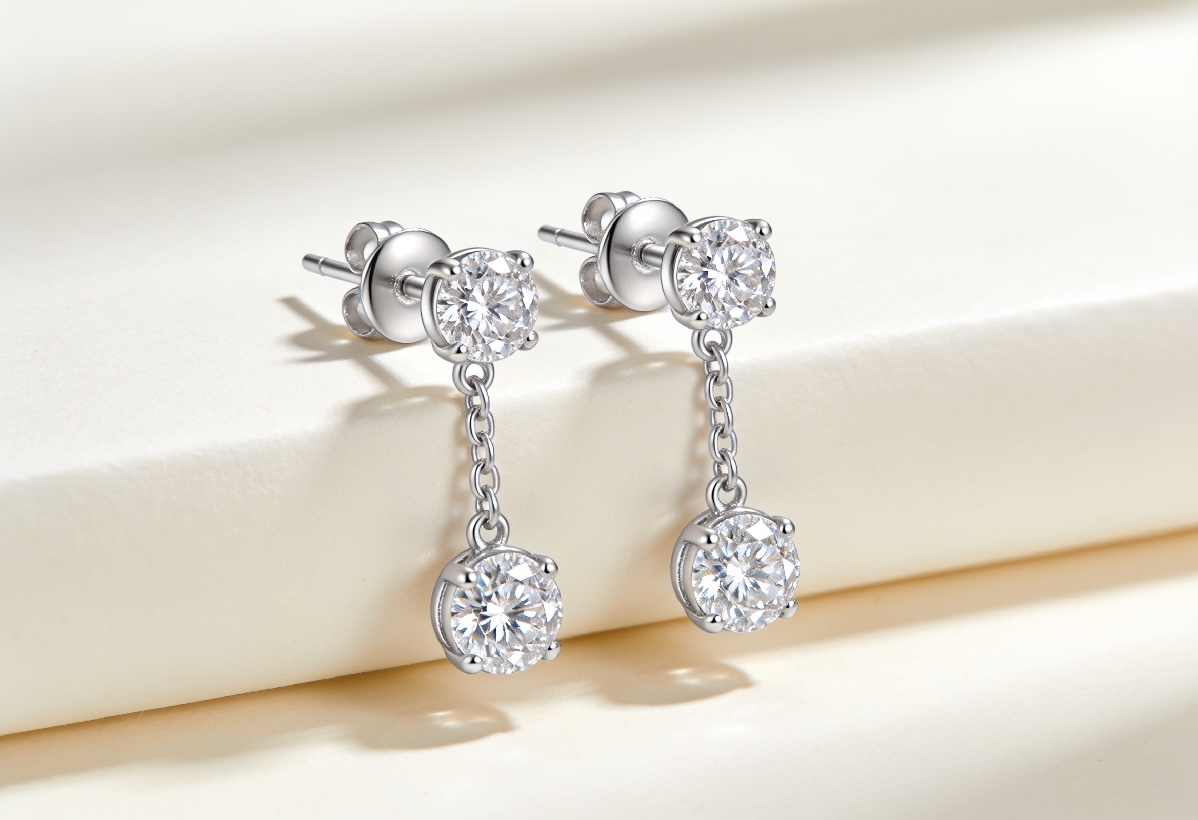 Lab Grown Diamond Earrings in Canada 5 Lab grown diamond drop earrings in white gold