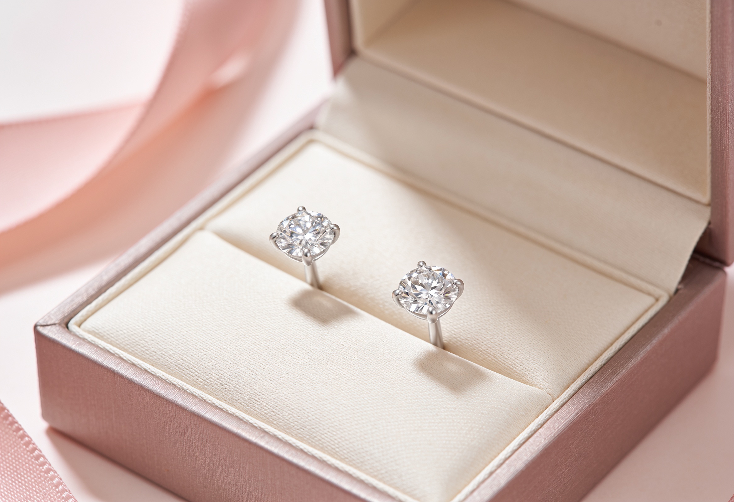 Lab Grown Diamond Earrings in Canada 7 Lab grown diamond stud earrings presented in a gift box
