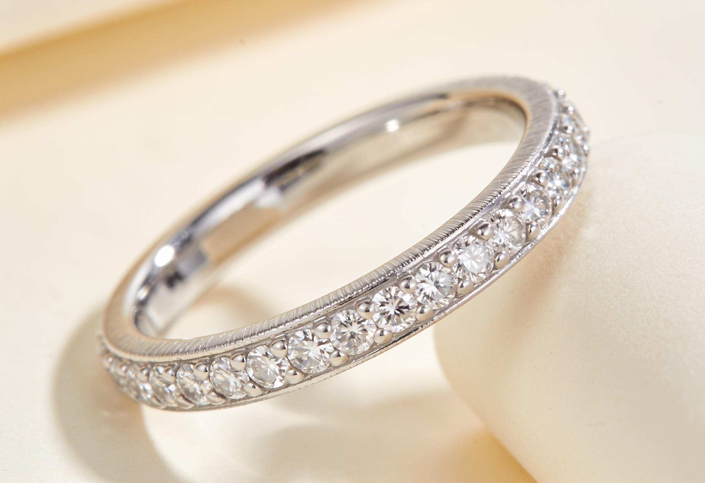 Lab Grown Diamond Eternity Rings Canada 1 Full eternity ring with a continuous row of round lab grown diamonds in white gold
