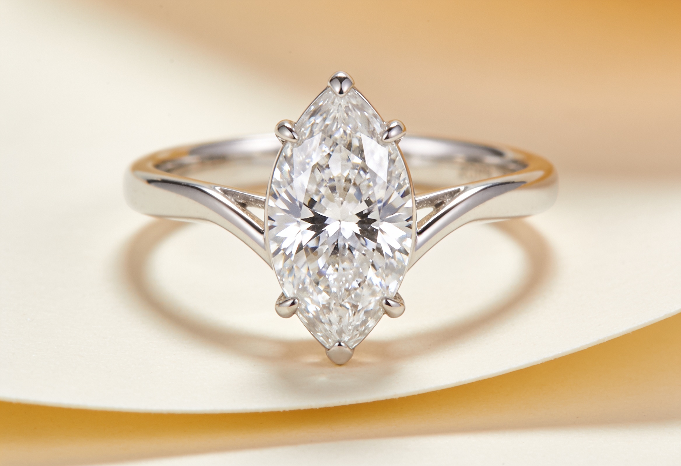 Marquise Engagement Rings Canada 1 Marquise cut lab grown diamond solitaire engagement ring in white gold