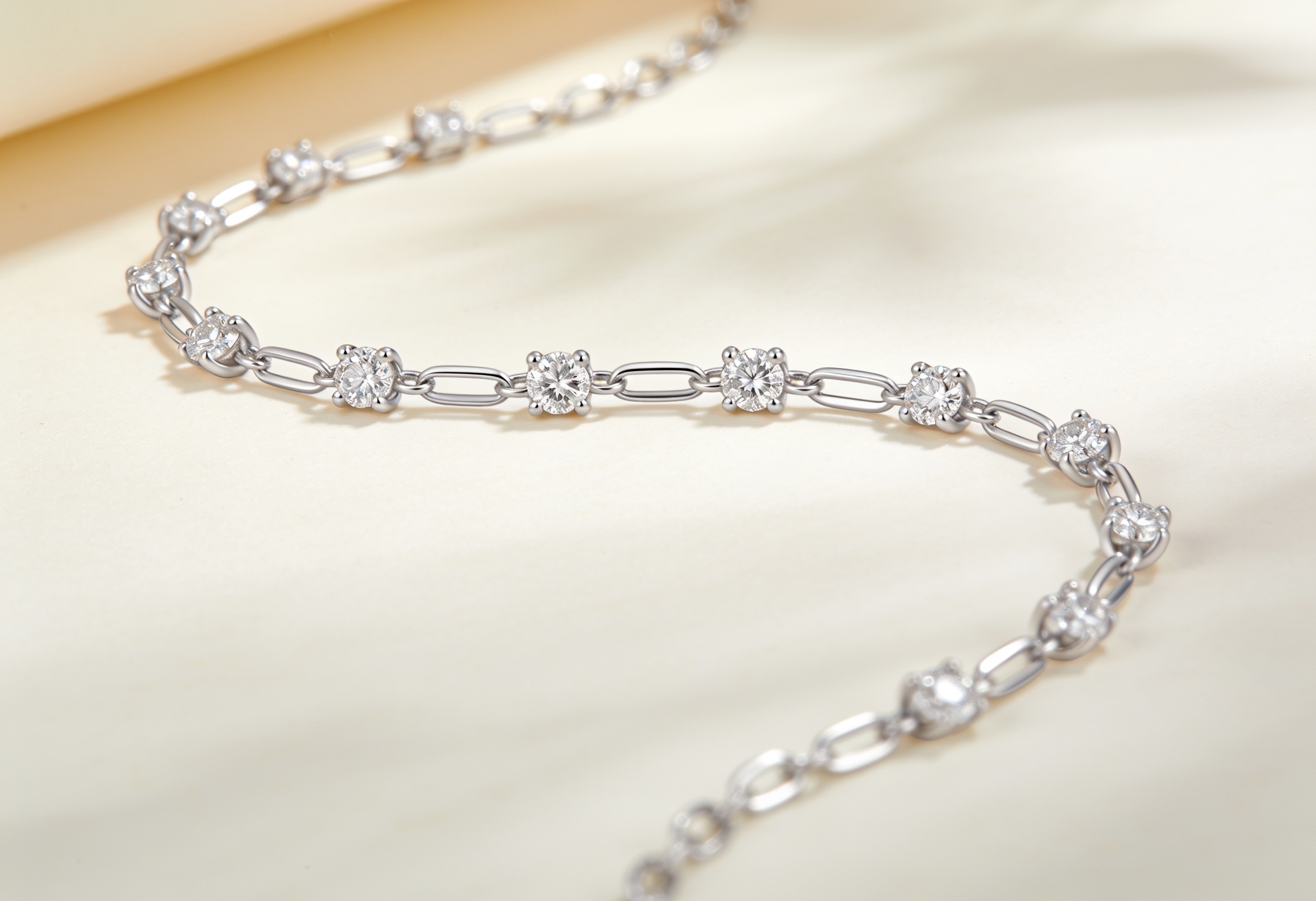 Lab Grown Diamond Necklaces in Canada 5 Lab grown diamond station necklace in white gold