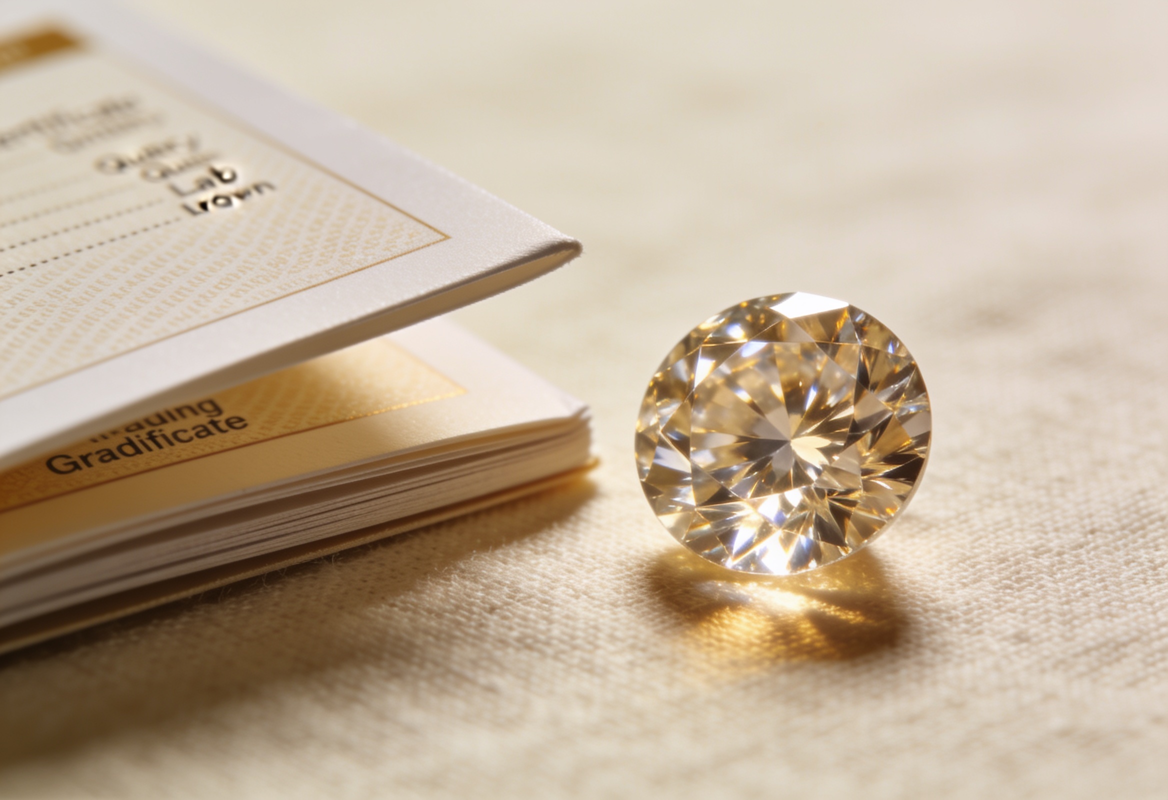 Best Lab Grown Diamonds: A Quality Buyer Guide 2 Certified lab grown diamond beside a grading certificate