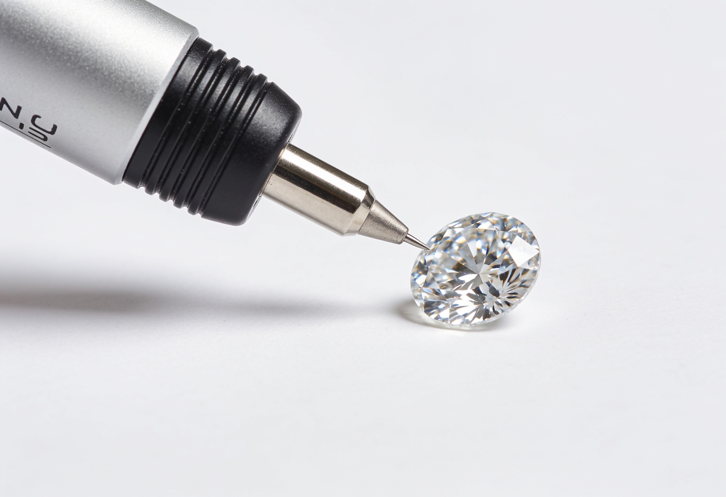 Diamond tester pen device testing a loose diamond