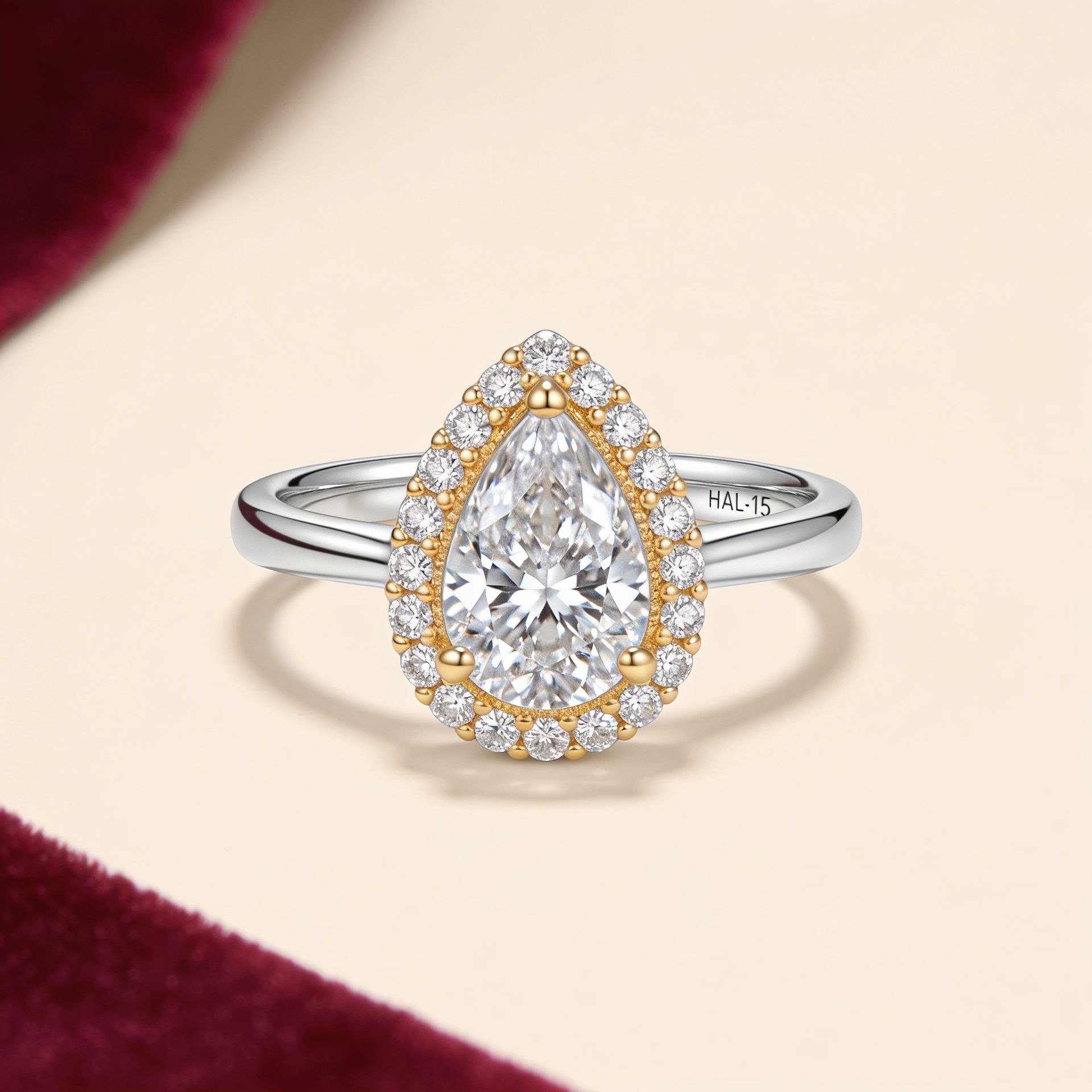 Pear Shaped Engagement Rings Canada 4 Pear halo ring
