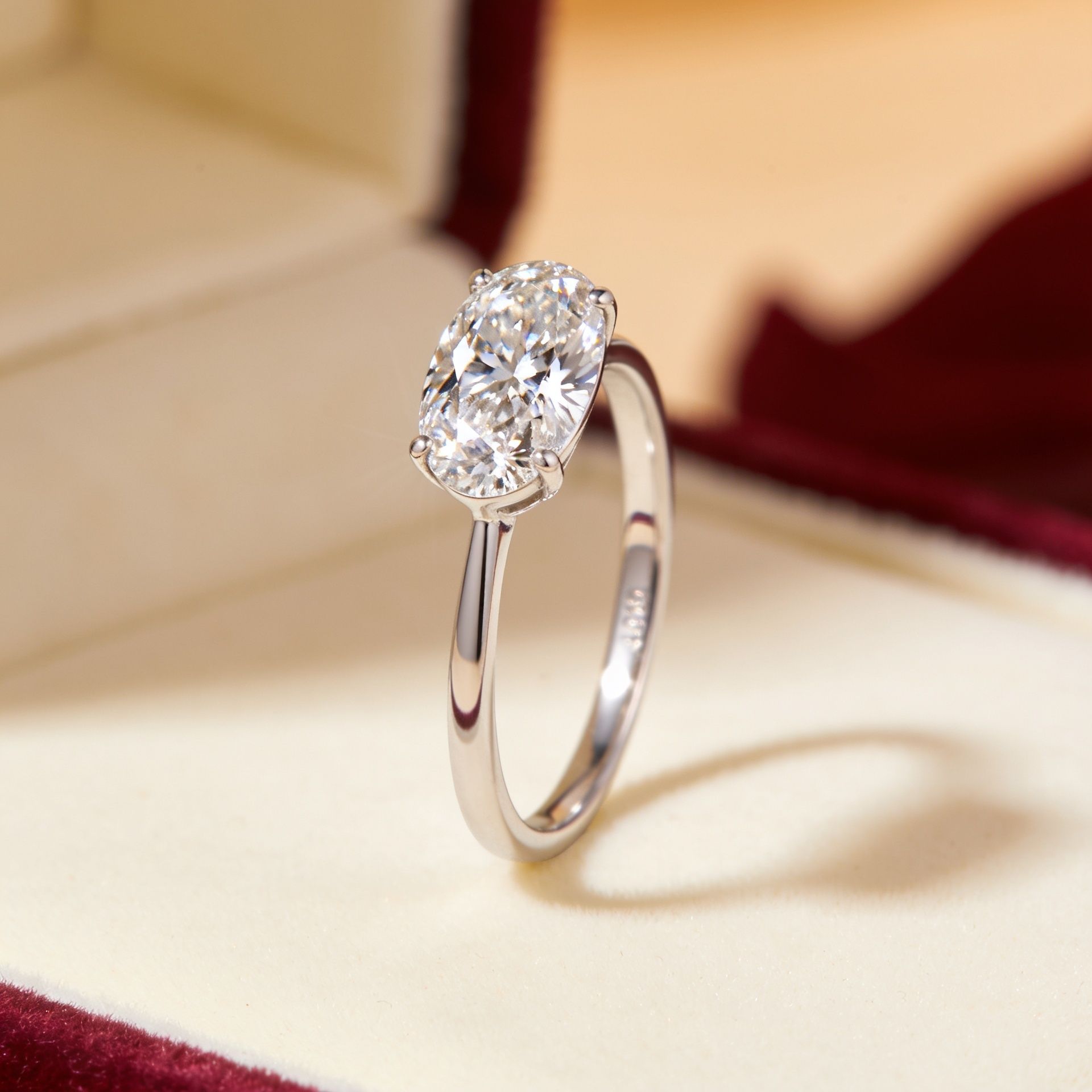 Oval Engagement Rings Canada 1 Oval lab grown diamond solitaire engagement ring in white gold