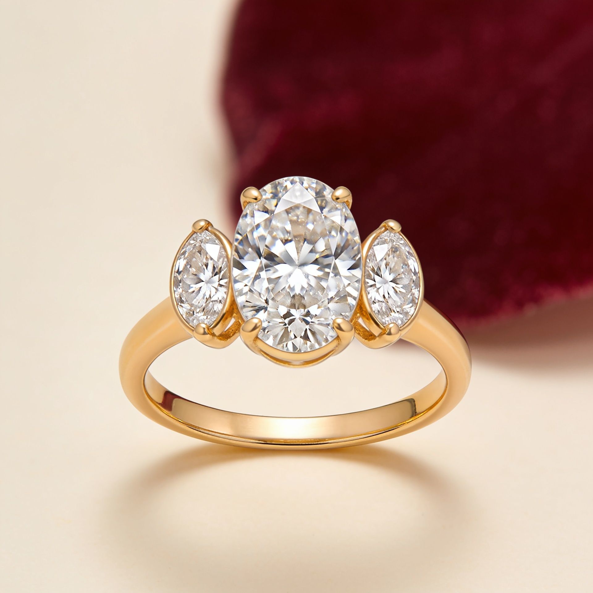 Oval Engagement Rings Canada 5 Oval three stone ring