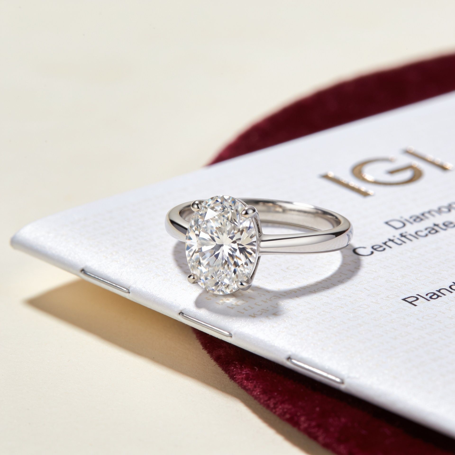 Oval Engagement Rings Canada 7 Oval lab grown diamond ring with IGI certificate showing certified value